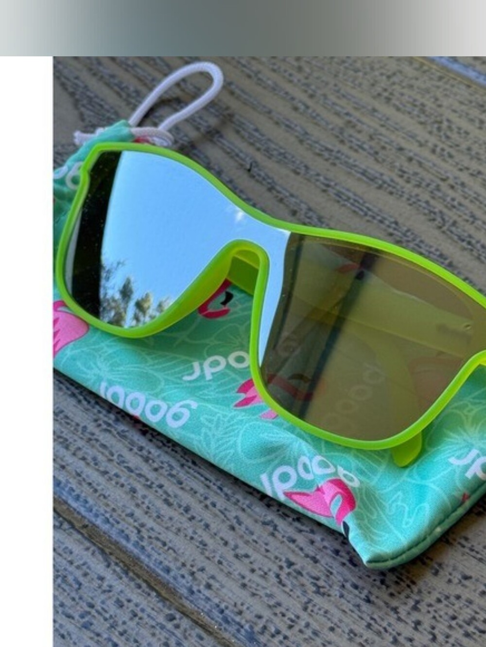 Goodr - VRG - Neon Yellow-Green Sunglasses - Flux Capacitor Style